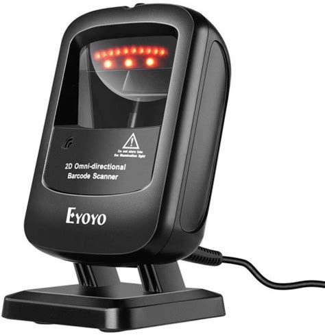 Eyoyo EY-2200 Desktop Barcode Scanner 2D Omni-directional Hands-Free USB Wired Barcode Reader