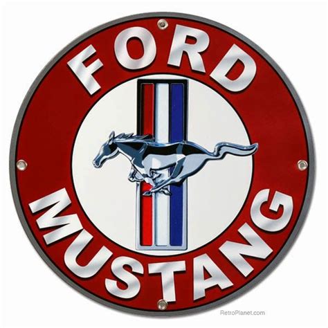 Ford Mustang Logo in Red, White, and Blue