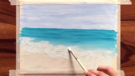 How to paint beach waves / tutorial (acrylic painting) - YouTube