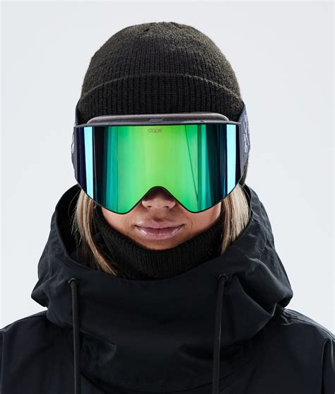 Dope Sight 2021 Ski Goggles Men Black/Green Mirror | Ridestore.com