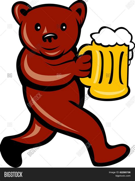 Bear Beer Mug Running Vector & Photo (Free Trial) | Bigstock