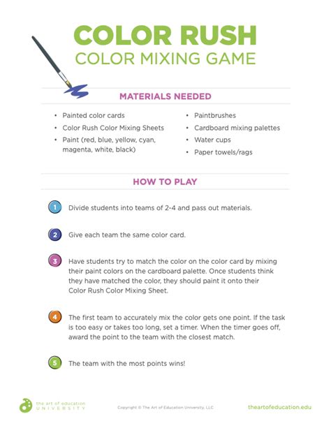 The Best Color Mixing Game to Play With Your Students - The Art of ...