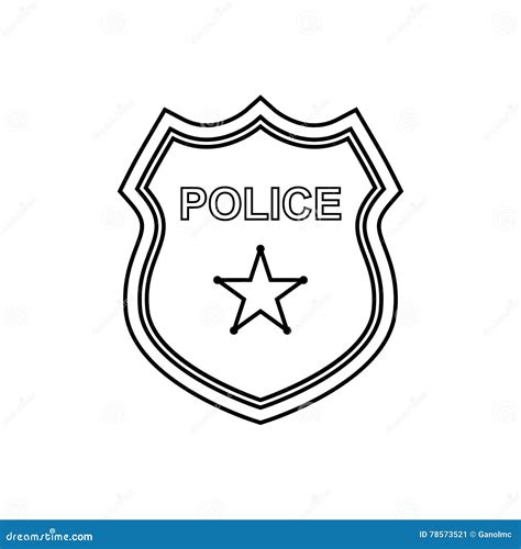 Police Badge Outline Icon. Linear Vector Illustration Stock Vector ...