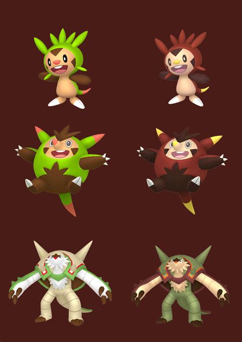 Chespin family shiny comparison : r/TheSilphRoad