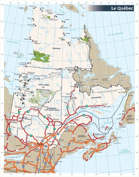 Quebec road map - Ontheworldmap.com