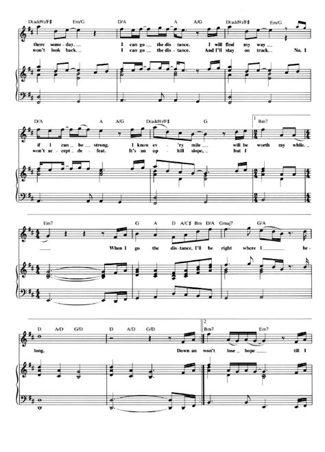 I CAN GO THE DISTANCE Piano Sheet music | Easy Sheet Music