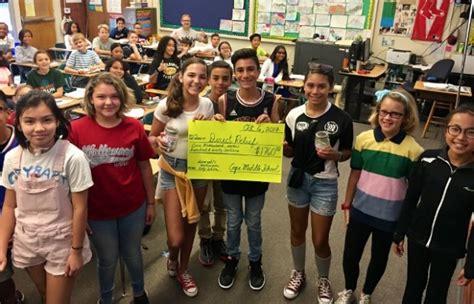 Cope Middle School students raise $1,760 for hurricane relief ...