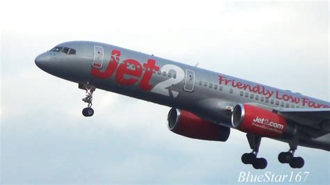 Jet2 Boeing 757-200 (G-LSAI) takeoff from MAN/EGCC (Manchester Ringway) RWY 23R - YouTube