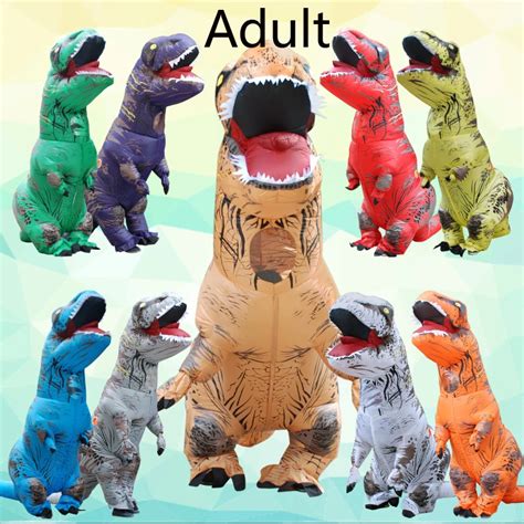 Kids Adult Inflatable costume Dinosaur Costume Dino cartoon characters ...