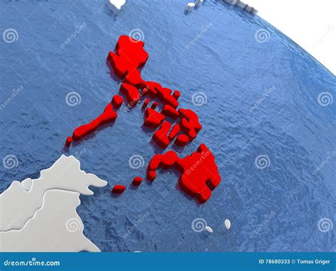 Philippines on globe stock illustration. Illustration of diplomacy ...