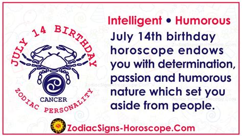 July 14 Zodiac (Cancer) Horoscope Birthday Personality and Lucky Things | ZSH