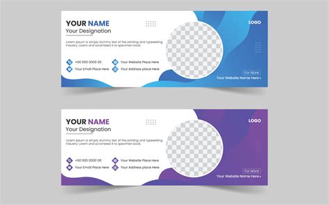 Free VECTOR Email Signature Template Design and Social Cover Templates ...