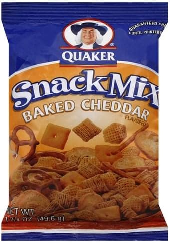 Quaker Baked Cheddar Flavored Snack Mix - 1.75 oz, Nutrition ...