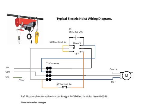 Pittsburgh 880 Lb Electric Hoist Wiring Diagram, Wiring Diagram: 30 Cm Hoist Wiring Diagram