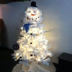 Snowman Christmas Tree. White Tree Purchased At Walmart $40. Snowman Kit From Five Below ...