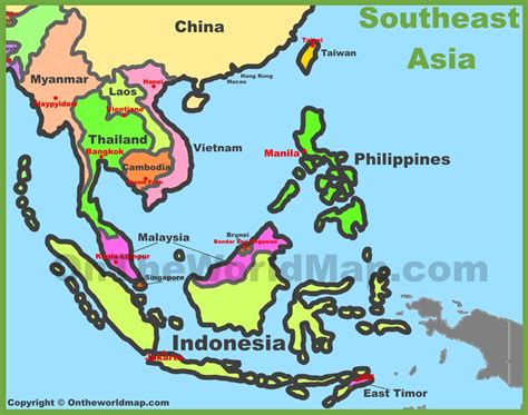 Map of Southeast Asia (Southeastern Asia)