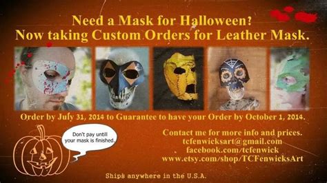 Custom order leather masks | Leather mask, Halloween masks, Custom