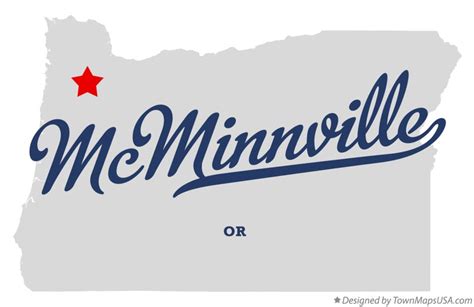 Map of McMinnville, OR, Oregon