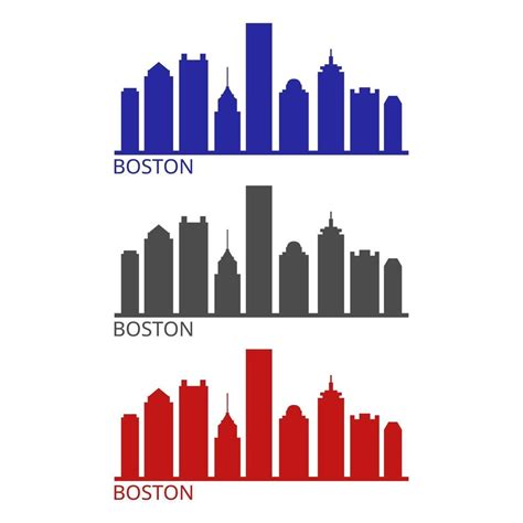 Boston skyline illustrated on white background 3336959 Vector Art at Vecteezy