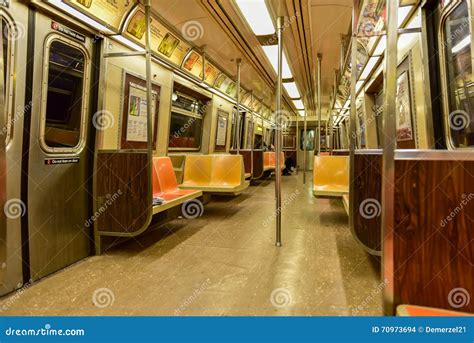 NYC Subway Car Interior editorial stock image. Image of transportation - 70973694