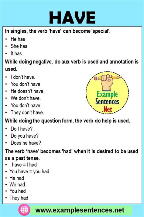 Have in a Sentence, Example Sentences with Have - Example Sentences ...