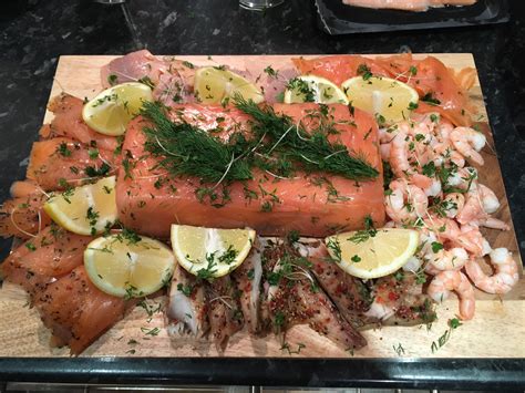 [Homemade] Salmon and asparagus terrine with smoked fish, prawns, lemon, and dill : r/food