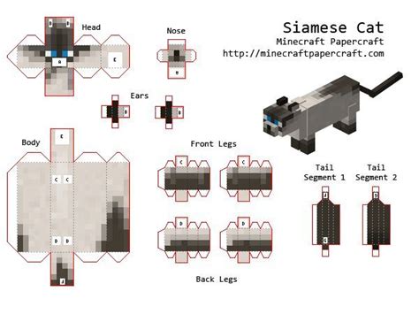 5+Simple Minecraft Papercraft Tabby Ca - Aemo57