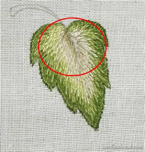 Long and Short Stitch Shading Lesson 7: More Complex Leaf – NeedlenThread.com