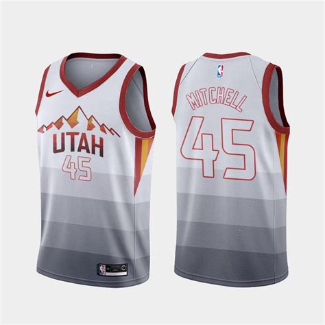 Men's / Youth Utah Jazz #45 Donovan Mitchell City Edition Jersey white gray