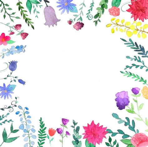 Watercolor Flower Border at GetDrawings | Free download