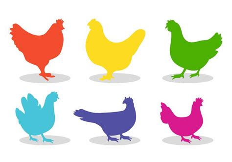 Set of chicken silhouette vectors - Download Free Vector Art, Stock Graphics & Images