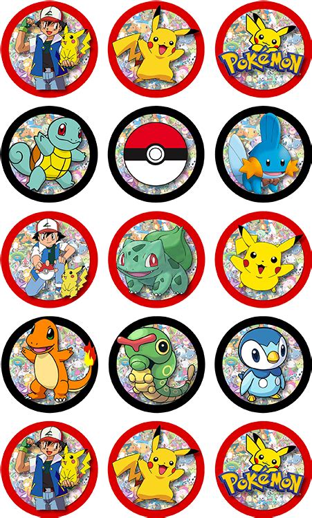 Pokémon Edible Cupcake Toppers - Pokemon Cupcakes Toppers Clipart - Full Size Clipart (#346022 ...