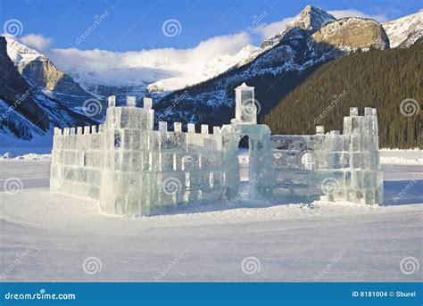 Ice castle on Lake Louise stock photo. Image of vacation - 8181004