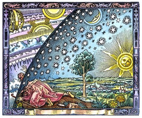 Celestial mechanics, medieval artwork - Stock Image - V700/0298 - Science Photo Library