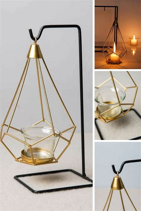 Hanging Geometric Candle Holder | Geometric candle holder, Geometric candles, Candle holders