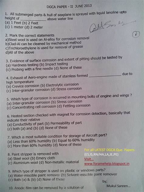 All About Aviation.: DGCA PAPER-2, June 2013 Question Paper.