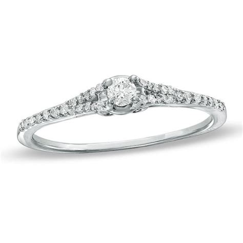 1/5 CT. T.W. Diamond Promise Ring is 10K White Gold | Promise Rings | Wedding | Zales