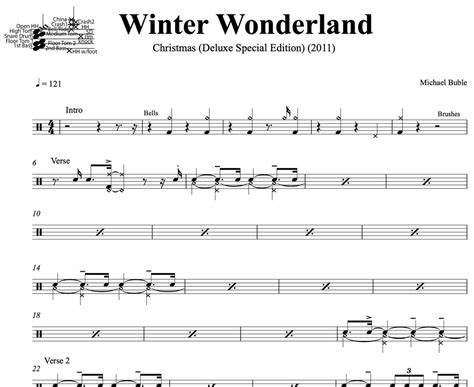 Winter Wonderland - Michael Buble - Drum Sheet Music ...