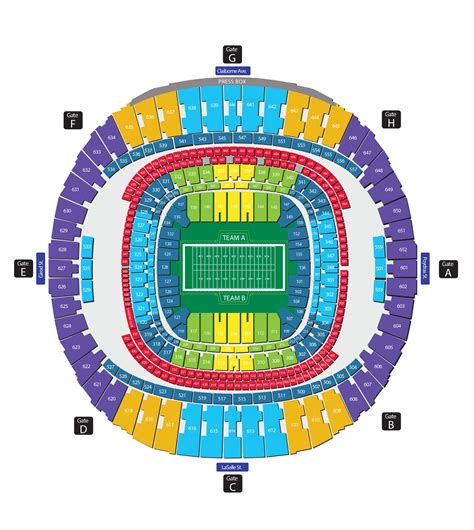 Mercedes-Benz Superdome Seating Plan - Seating plans of Sport arenas ...