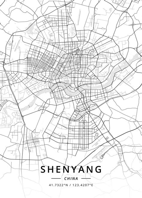 Shenyang China Map Art Print, Print Artist, Art Prints, City Map Art, City Maps, Map Poster ...