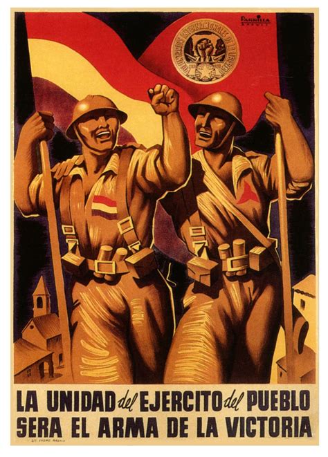 Vintage Spanish Civil War Poster International Brigade Classic Canvas ...