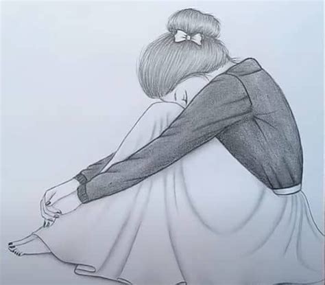 Crying Girl Lonely Girl Pencil Sketch Sad Girl Girl Drawing Image | Hot Sex Picture