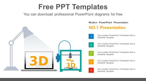 Download 3D Printers PPT Brain Powerpoint Infographic Template