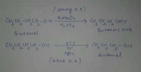 what happens when an oxidising agent is added to butanol?Explain with ...