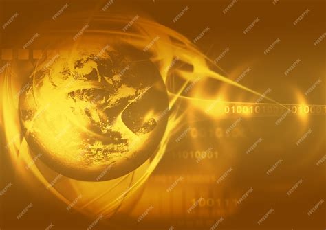 Premium Photo | Abstract gold background with the planet