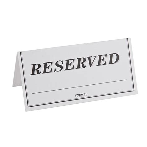 Reserved Table Signs Template images