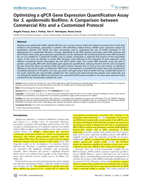 (PDF) Getting the best out of your gene expression assay: an optimized ...