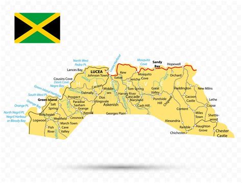 Hanover Map. Jamaica state stock vector. Illustration of isolated ...