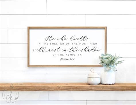 Scripture sign He who dwells in the shelter sign Psalm | Etsy