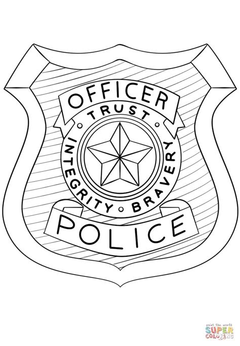 Police Officer Badge coloring page | Free Printable Coloring Pages ...